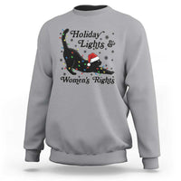 Sexy Cat Holiday Lights Womens Rights Supporter Sweatshirt Christmas Feminist Gift - Wonder Print Shop