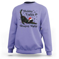 Sexy Cat Holiday Lights Womens Rights Supporter Sweatshirt Christmas Feminist Gift - Wonder Print Shop