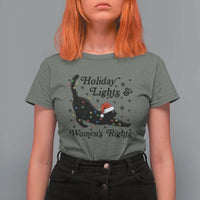 Sexy Cat Holiday Lights Womens Rights Supporter T Shirt For Women Christmas Feminist Gift - Wonder Print Shop