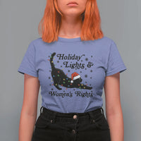 Sexy Cat Holiday Lights Womens Rights Supporter T Shirt For Women Christmas Feminist Gift - Wonder Print Shop