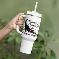 Sexy Cat Holiday Lights Womens Rights Supporter Tumbler With Handle Christmas Feminist Gift - Wonder Print Shop