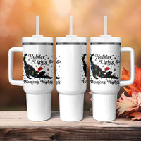 Sexy Cat Holiday Lights Womens Rights Supporter Tumbler With Handle Christmas Feminist Gift - Wonder Print Shop