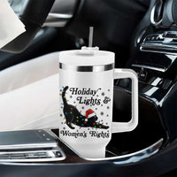 Sexy Cat Holiday Lights Womens Rights Supporter Tumbler With Handle Christmas Feminist Gift - Wonder Print Shop
