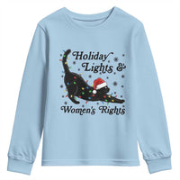 Sexy Cat Holiday Lights Womens Rights Supporter Youth Sweatshirt Christmas Feminist Gift - Wonder Print Shop