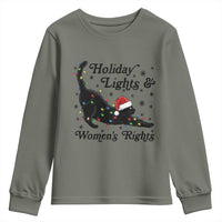 Sexy Cat Holiday Lights Womens Rights Supporter Youth Sweatshirt Christmas Feminist Gift - Wonder Print Shop