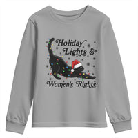 Sexy Cat Holiday Lights Womens Rights Supporter Youth Sweatshirt Christmas Feminist Gift - Wonder Print Shop