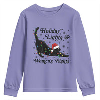 Sexy Cat Holiday Lights Womens Rights Supporter Youth Sweatshirt Christmas Feminist Gift - Wonder Print Shop