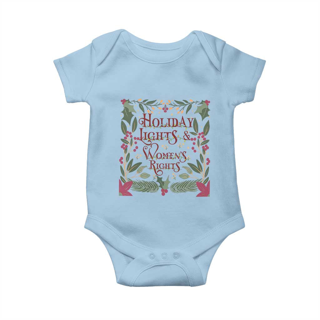 Holiday Lights Womens Rights Supporter Baby Onesie Feminist Activist Christmas Gift - Wonder Print Shop