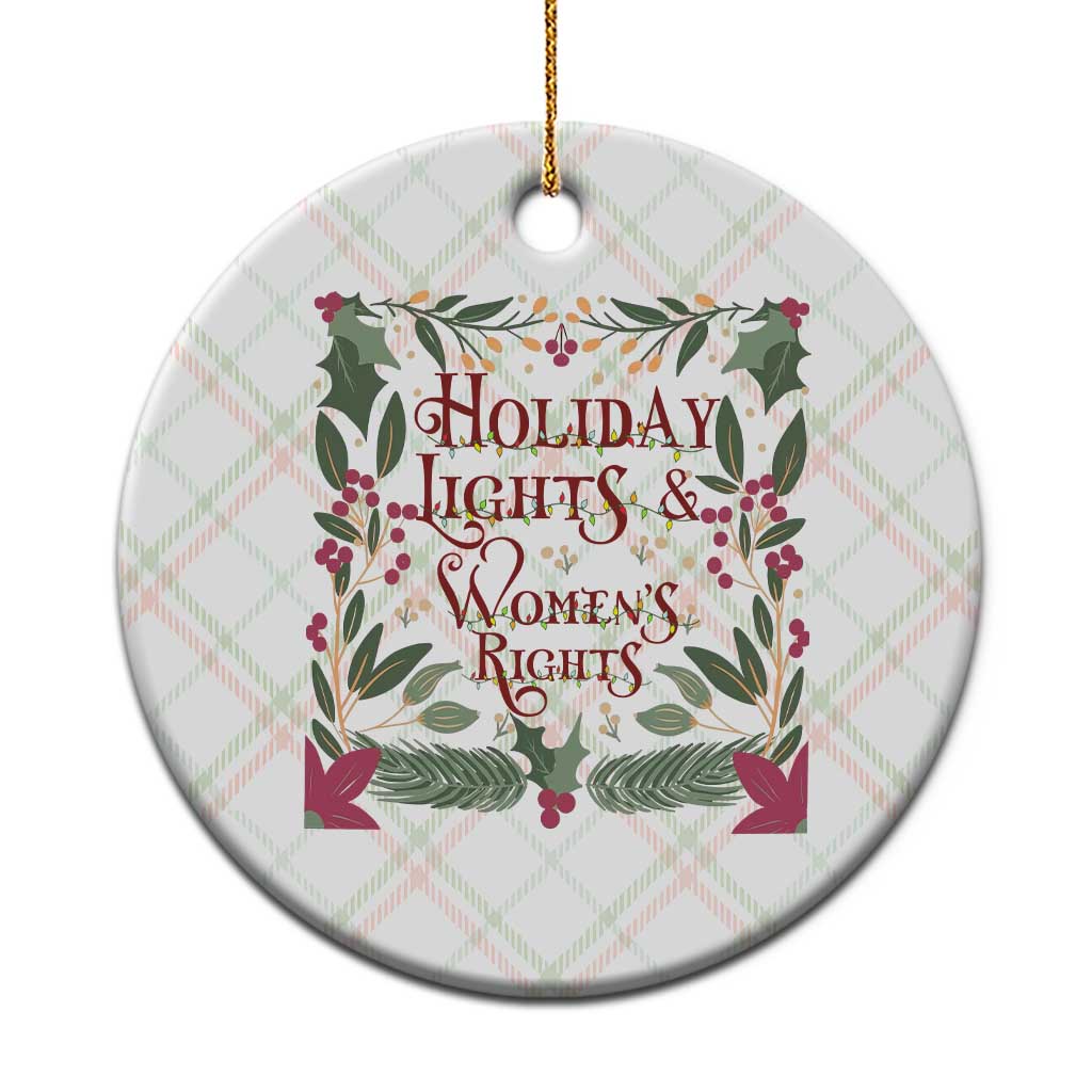 Holiday Lights Womens Rights Supporter Ceramic Ornament Feminist Activist Christmas Gift - Wonder Print Shop