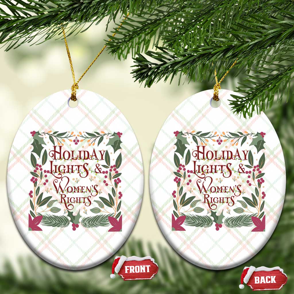 Holiday Lights Womens Rights Supporter Ceramic Ornament Feminist Activist Christmas Gift - Wonder Print Shop