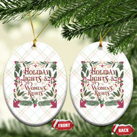 Holiday Lights Womens Rights Supporter Ceramic Ornament Feminist Activist Christmas Gift - Wonder Print Shop