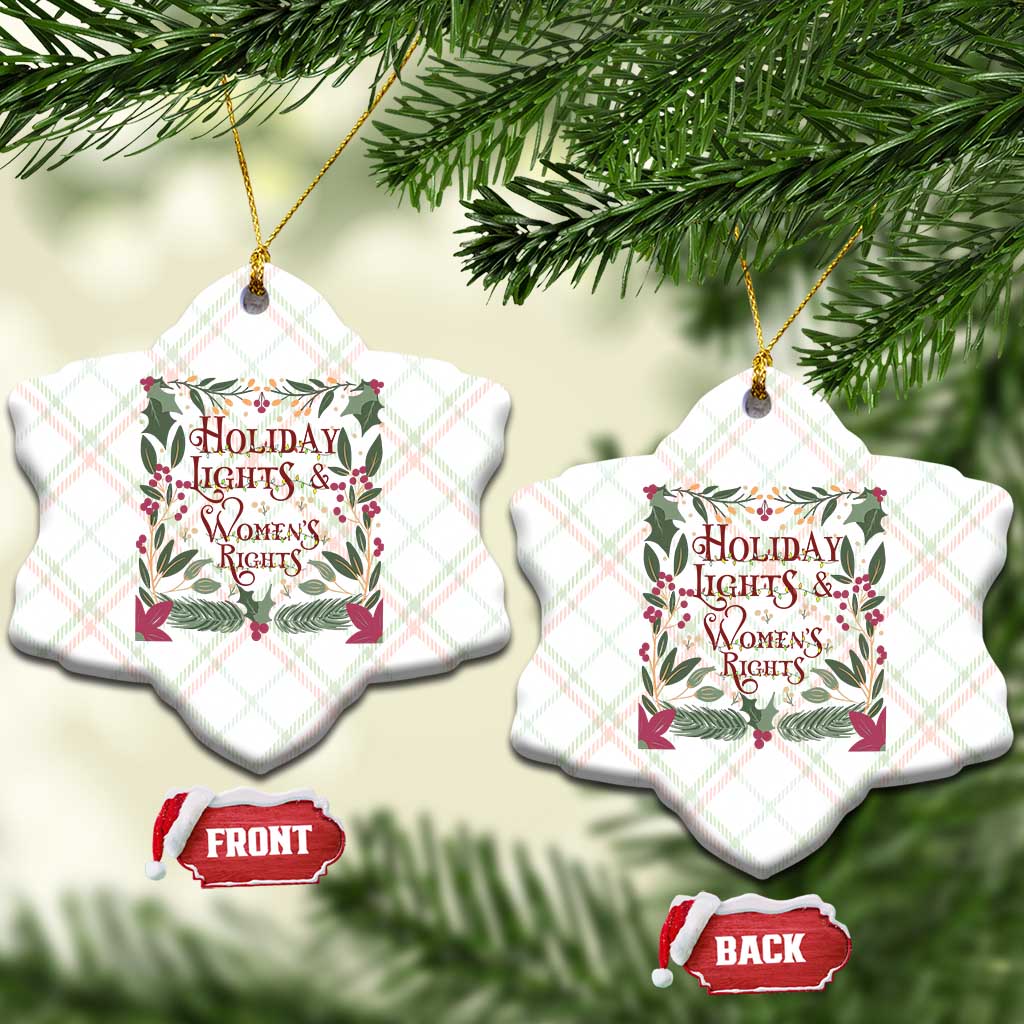 Holiday Lights Womens Rights Supporter Ceramic Ornament Feminist Activist Christmas Gift - Wonder Print Shop