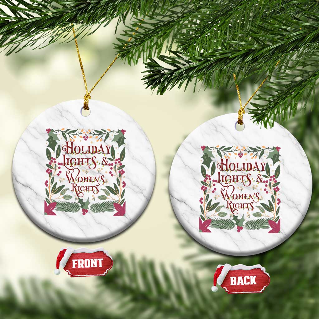Holiday Lights Womens Rights Supporter Ceramic Ornament Feminist Activist Christmas Gift - Wonder Print Shop