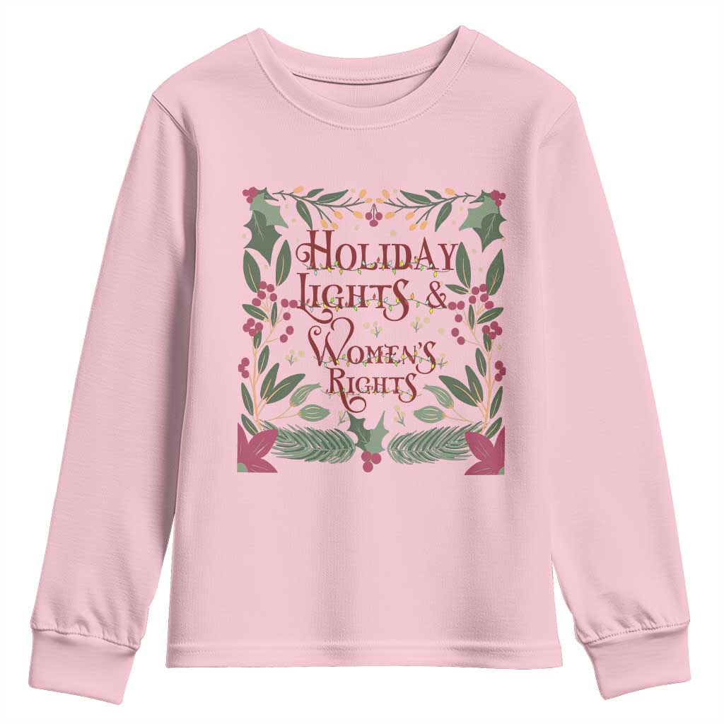 Holiday Lights Womens Rights Supporter Youth Sweatshirt Feminist Activist Christmas Gift - Wonder Print Shop