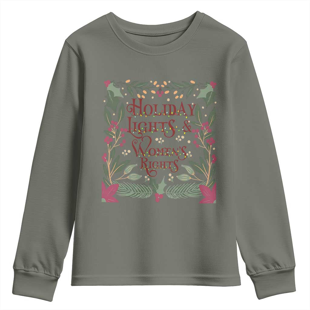 Holiday Lights Womens Rights Supporter Youth Sweatshirt Feminist Activist Christmas Gift - Wonder Print Shop