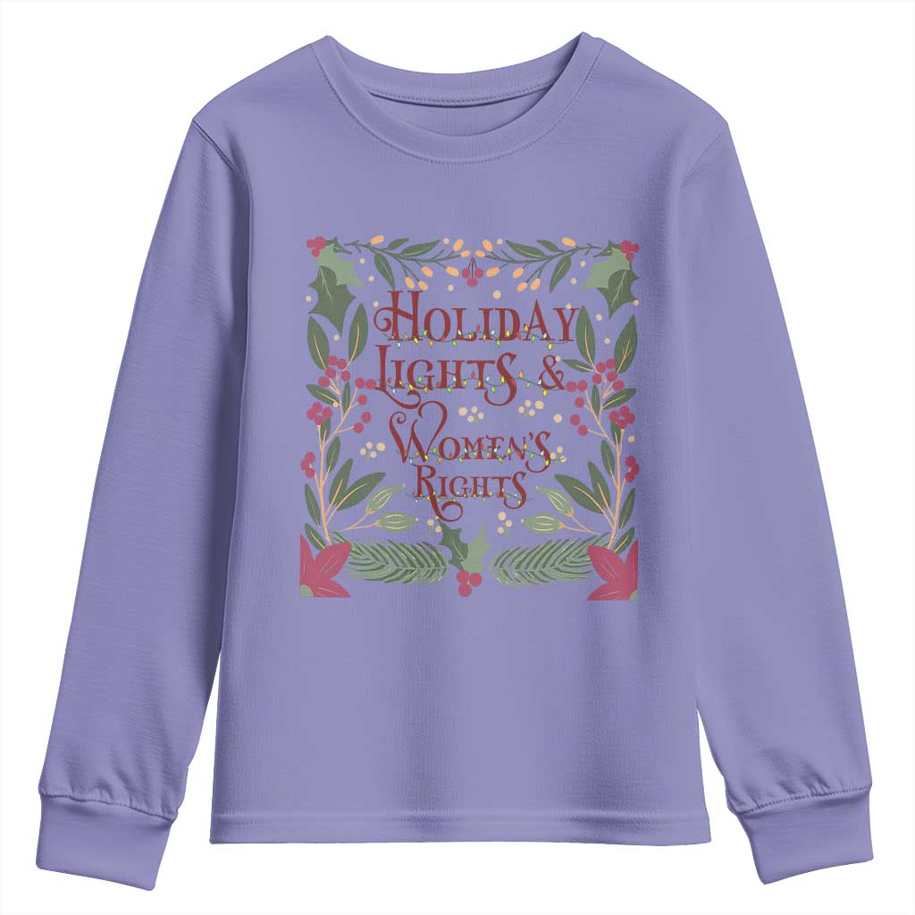 Holiday Lights Womens Rights Supporter Youth Sweatshirt Feminist Activist Christmas Gift - Wonder Print Shop