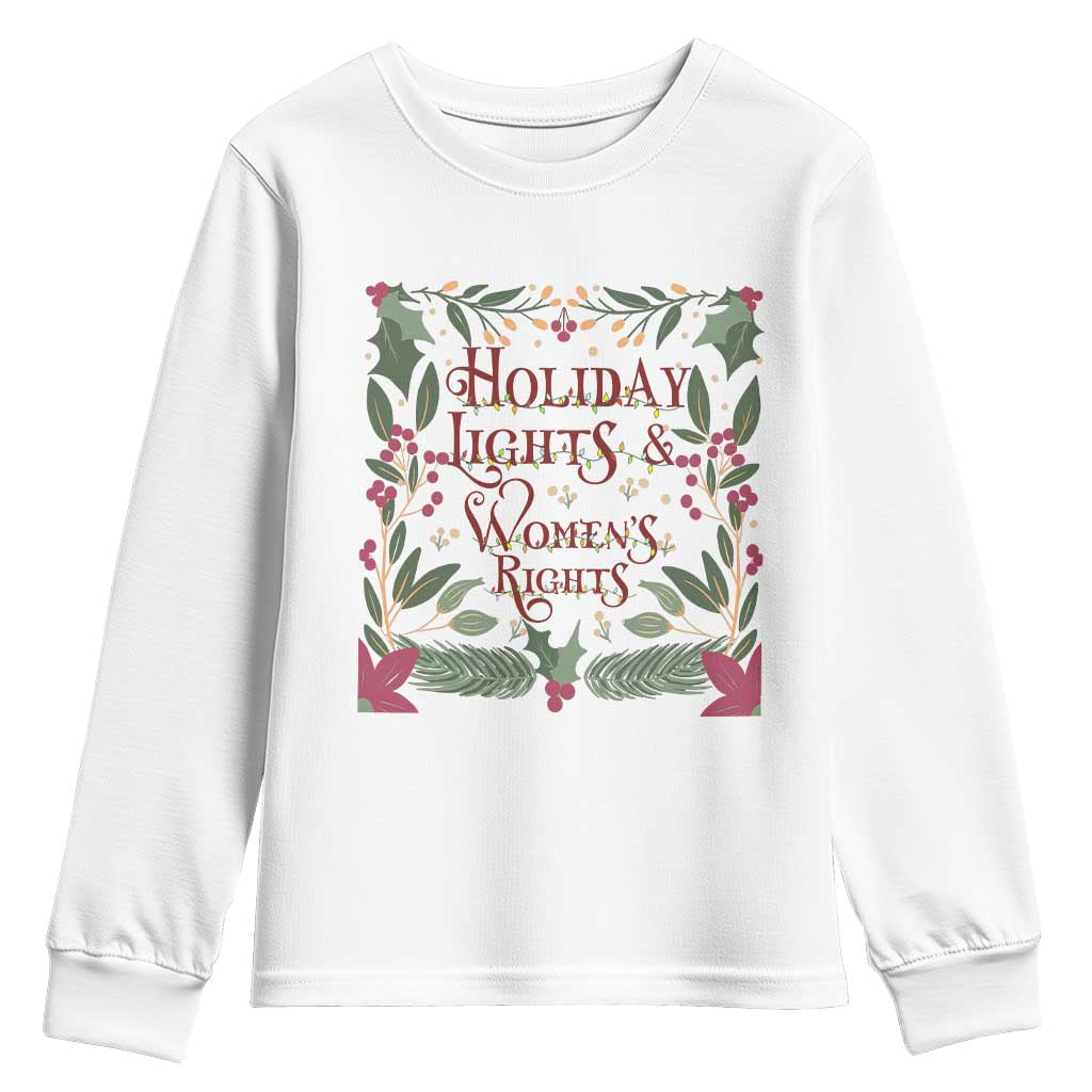 Holiday Lights Womens Rights Supporter Youth Sweatshirt Feminist Activist Christmas Gift - Wonder Print Shop