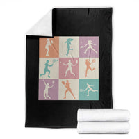 Tennis Lover Colorful Pastel Grid Sports Fan Gift Throw Blanket - Wonder Print Shop