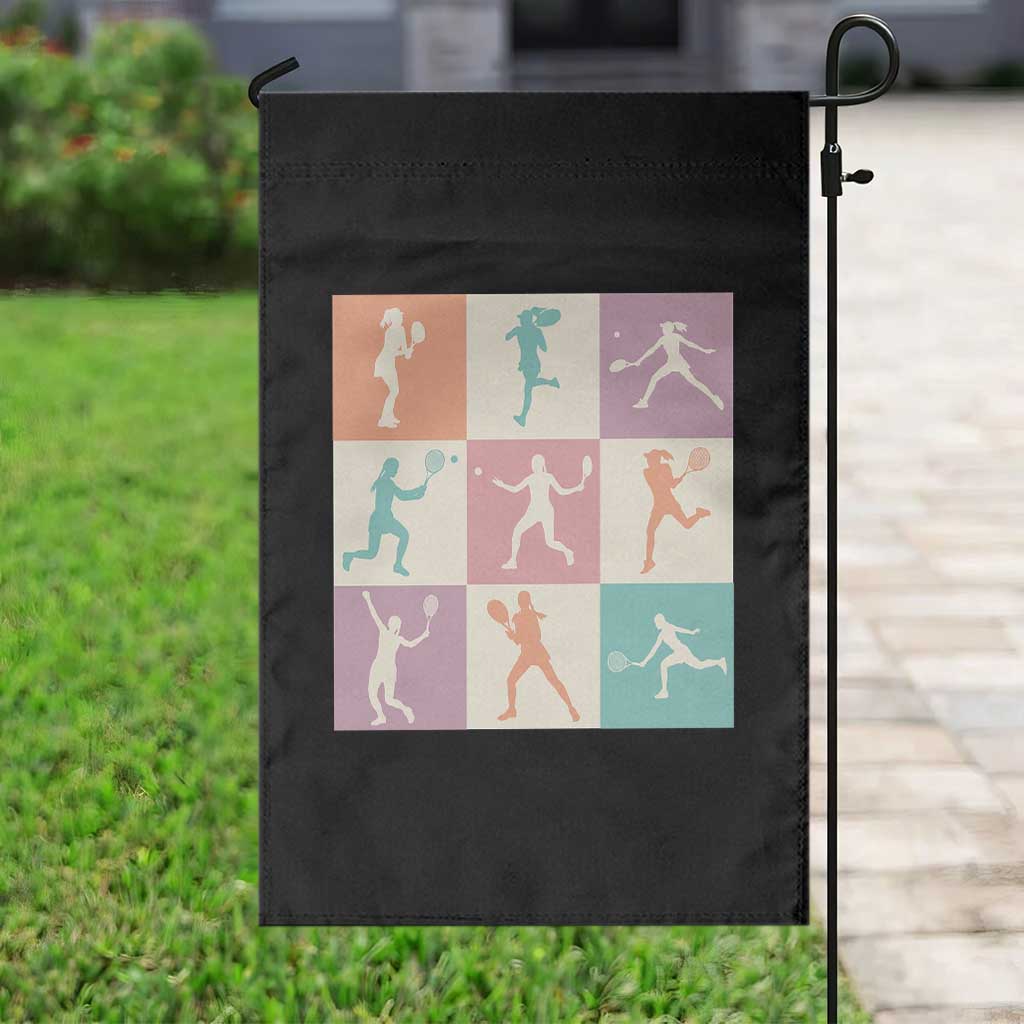 Tennis Lover Colorful Pastel Grid Sports Fan Gift Garden Flag - Wonder Print Shop