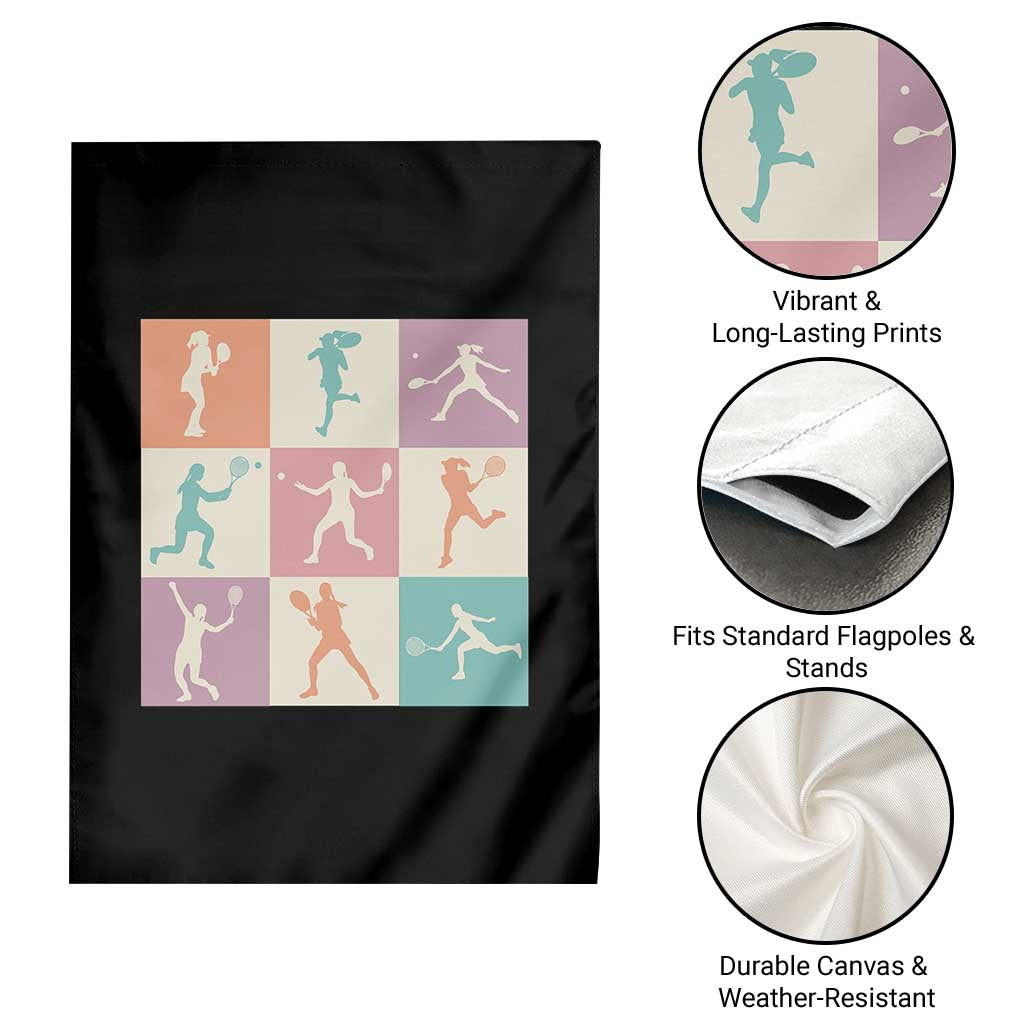 Tennis Lover Colorful Pastel Grid Sports Fan Gift Garden Flag - Wonder Print Shop