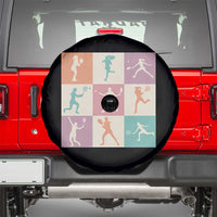 Tennis Lover Colorful Pastel Grid Sports Fan Gift Spare Tire Cover - Wonder Print Shop