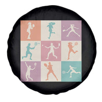 Tennis Lover Colorful Pastel Grid Sports Fan Gift Spare Tire Cover - Wonder Print Shop
