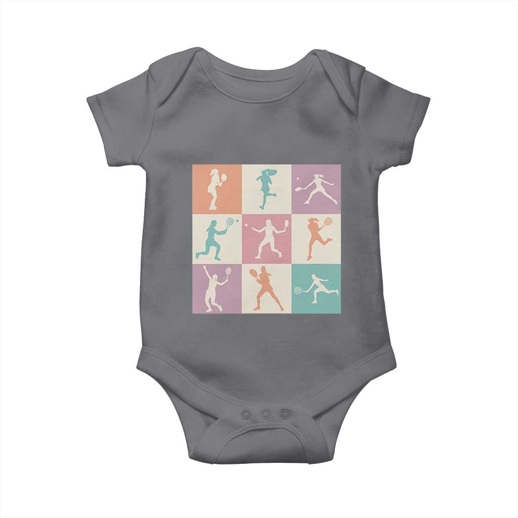 Tennis Lover Colorful Pastel Grid Sports Fan Gift Baby Onesie - Wonder Print Shop