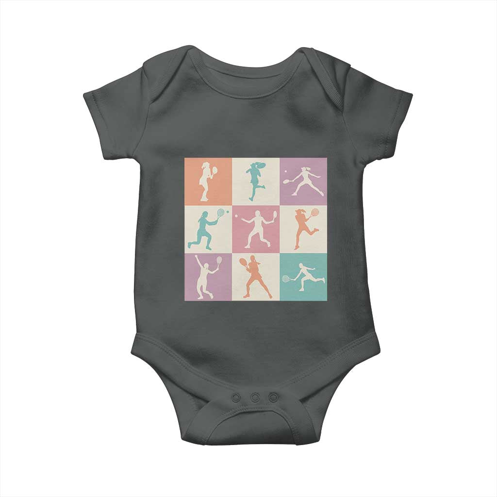 Tennis Lover Colorful Pastel Grid Sports Fan Gift Baby Onesie - Wonder Print Shop