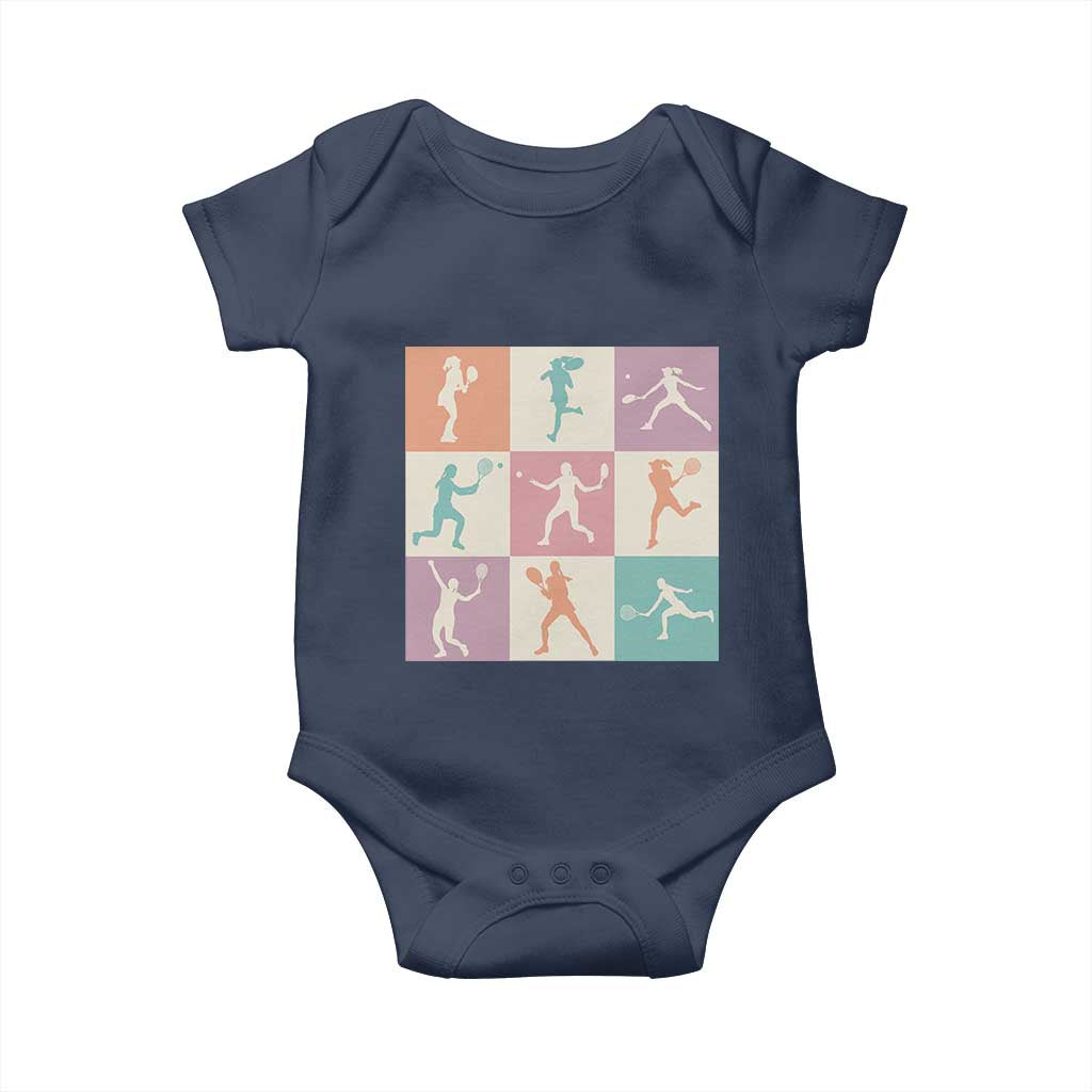 Tennis Lover Colorful Pastel Grid Sports Fan Gift Baby Onesie - Wonder Print Shop