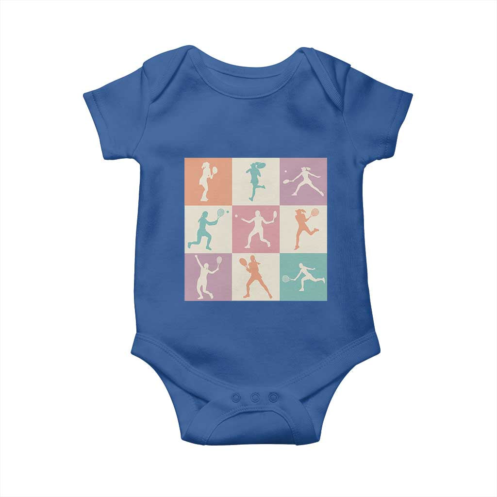Tennis Lover Colorful Pastel Grid Sports Fan Gift Baby Onesie - Wonder Print Shop