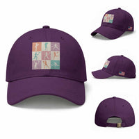 Tennis Lover Colorful Pastel Grid Sports Fan Gift Baseball Cap