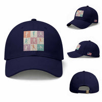 Tennis Lover Colorful Pastel Grid Sports Fan Gift Baseball Cap