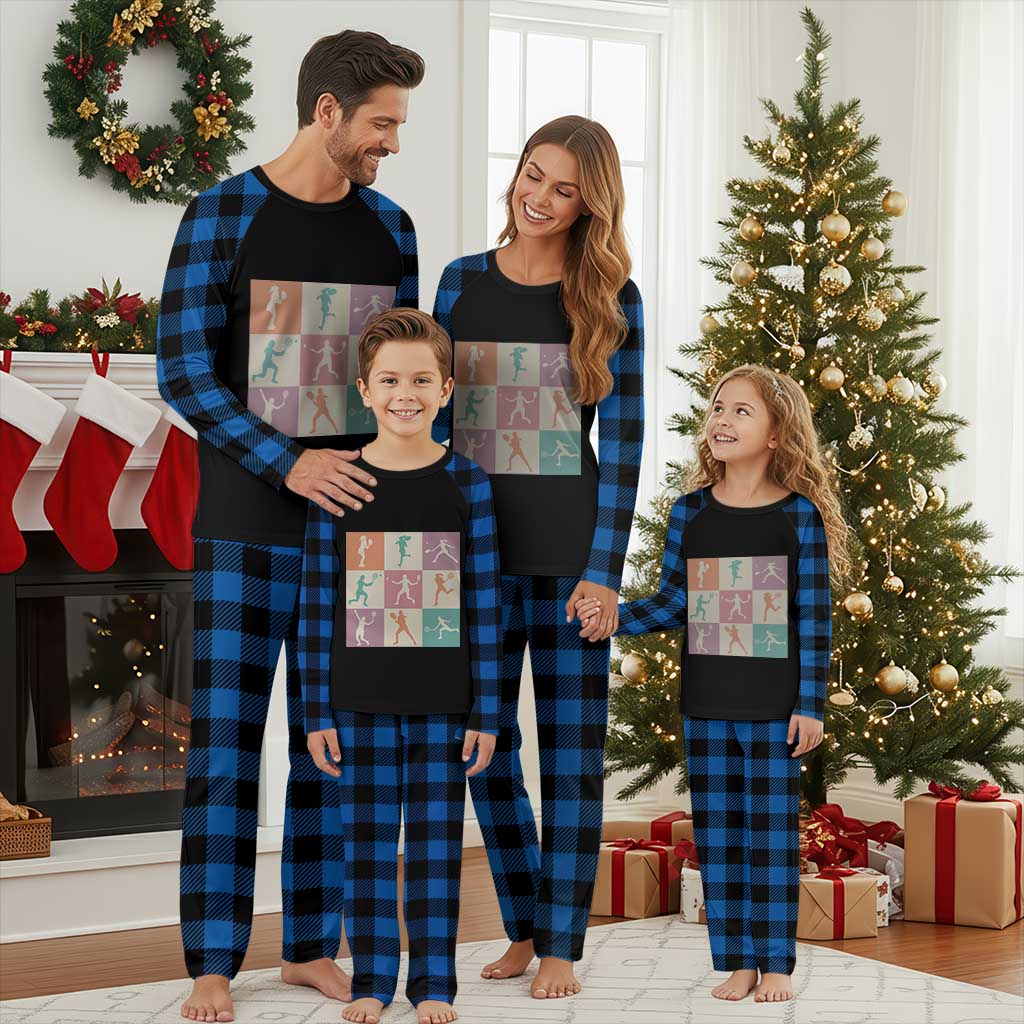 Tennis Lover Colorful Pastel Grid Sports Fan Gift Plaid Pajama Set - Wonder Print Shop