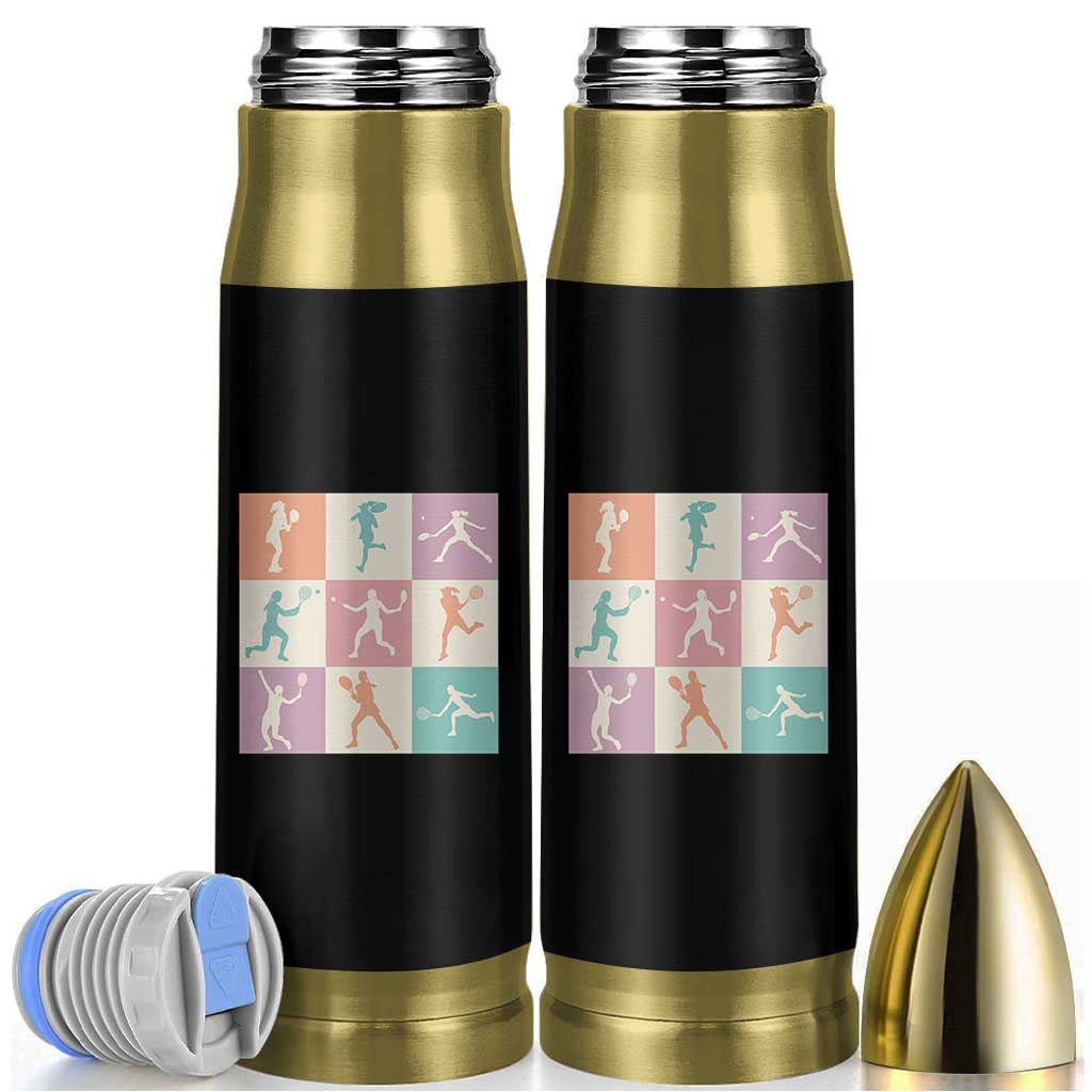 Tennis Lover Colorful Pastel Grid Sports Fan Gift Bullet Tumbler - Wonder Print Shop