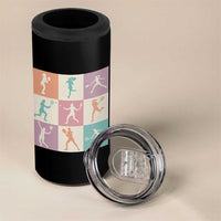 Tennis Lover Colorful Pastel Grid Sports Fan Gift 4 in 1 Can Cooler Tumbler - Wonder Print Shop