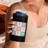 Tennis Lover Colorful Pastel Grid Sports Fan Gift 4 in 1 Can Cooler Tumbler - Wonder Print Shop