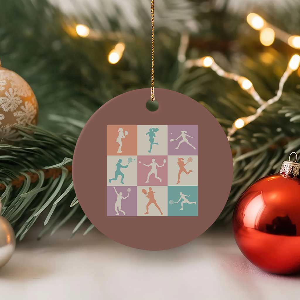 Tennis Lover Colorful Pastel Grid Sports Fan Gift Ceramic Ornament - Wonder Print Shop