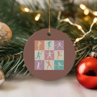 Tennis Lover Colorful Pastel Grid Sports Fan Gift Ceramic Ornament - Wonder Print Shop