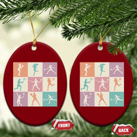 Tennis Lover Colorful Pastel Grid Sports Fan Gift Ceramic Ornament - Wonder Print Shop
