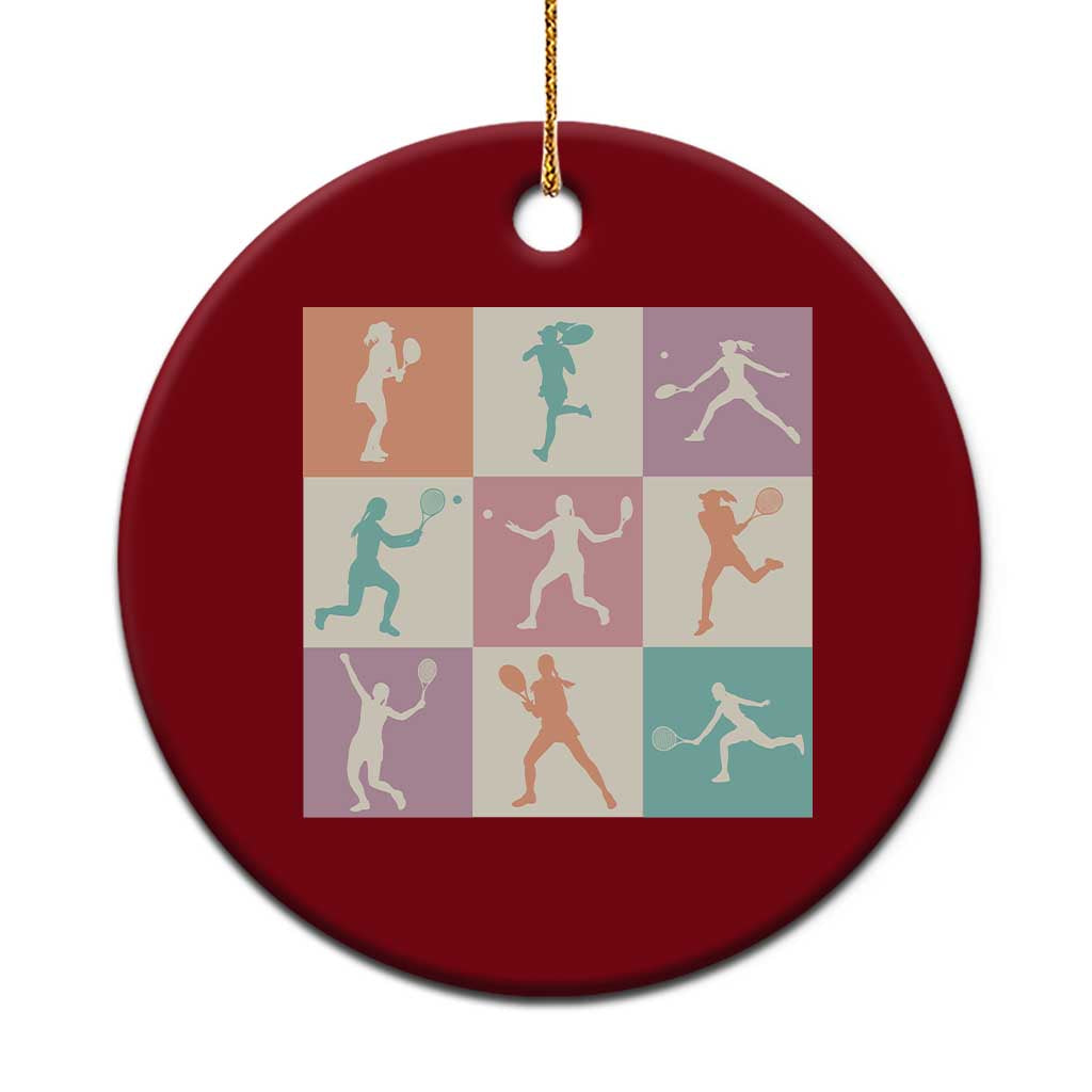 Tennis Lover Colorful Pastel Grid Sports Fan Gift Ceramic Ornament - Wonder Print Shop