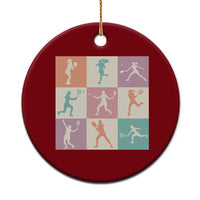 Tennis Lover Colorful Pastel Grid Sports Fan Gift Ceramic Ornament - Wonder Print Shop