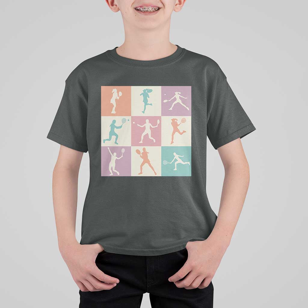 Tennis Lover Colorful Pastel Grid Sports Fan Gift T Shirt For Kid - Wonder Print Shop