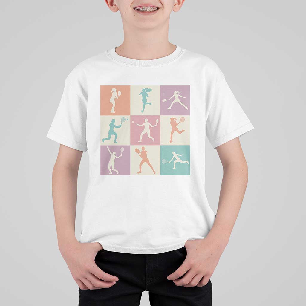 Tennis Lover Colorful Pastel Grid Sports Fan Gift T Shirt For Kid - Wonder Print Shop