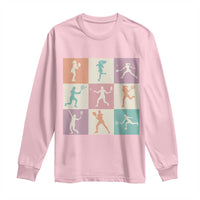 Tennis Lover Colorful Pastel Grid Sports Fan Gift Long Sleeve Shirt - Wonder Print Shop