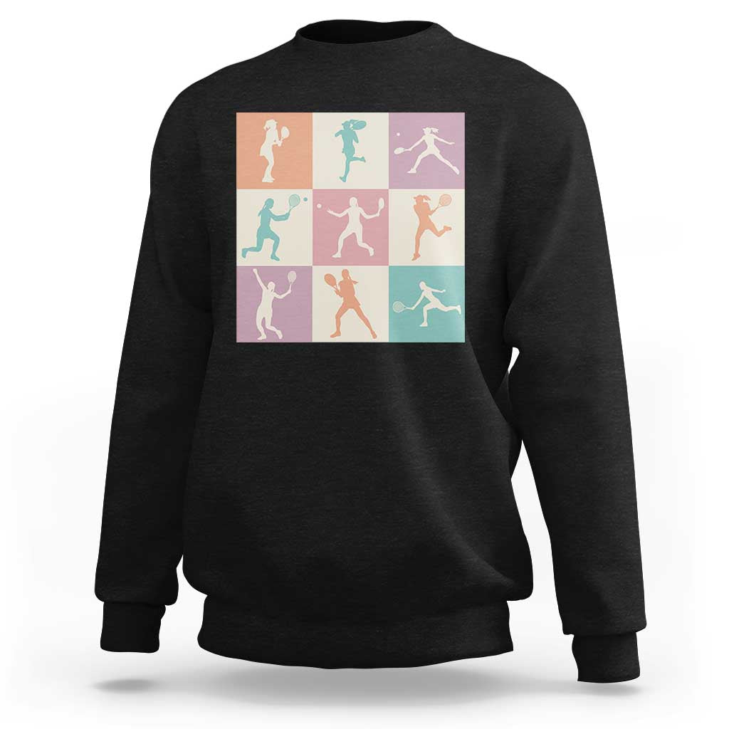 Tennis Lover Colorful Pastel Grid Sports Fan Gift Sweatshirt - Wonder Print Shop