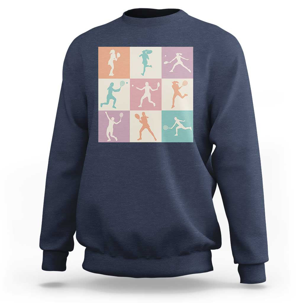 Tennis Lover Colorful Pastel Grid Sports Fan Gift Sweatshirt - Wonder Print Shop