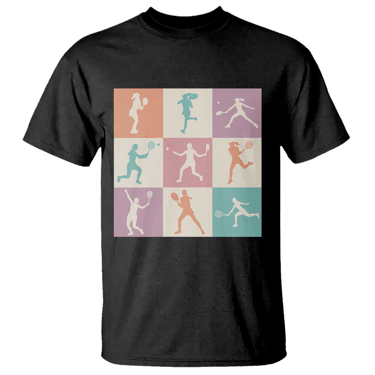 Tennis Lover Colorful Pastel Grid Sports Fan Gift T Shirt - Wonder Print Shop