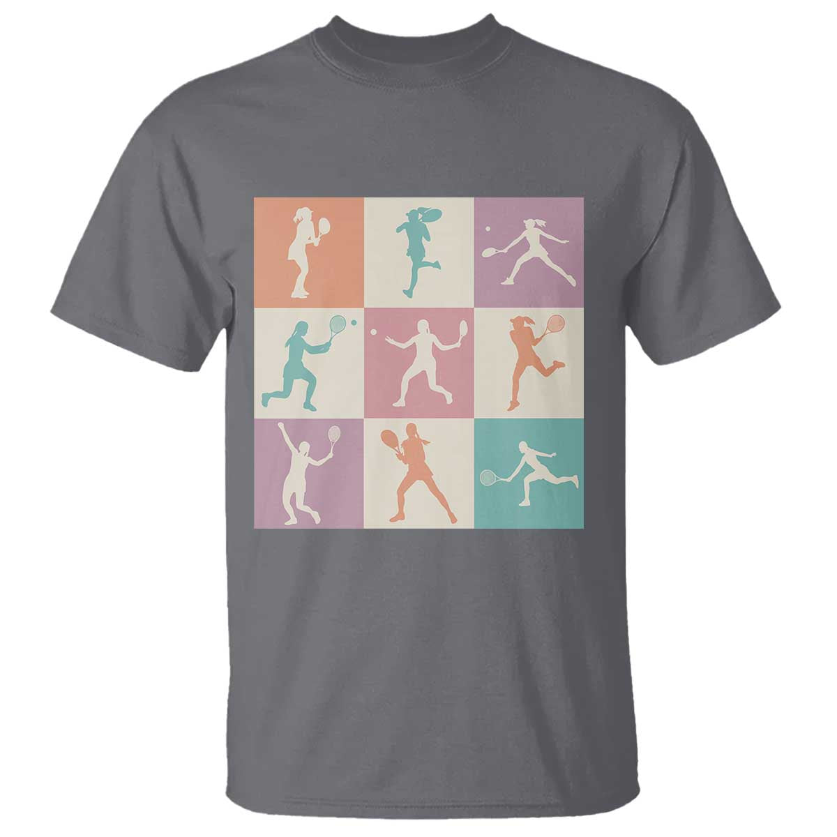 Tennis Lover Colorful Pastel Grid Sports Fan Gift T Shirt - Wonder Print Shop