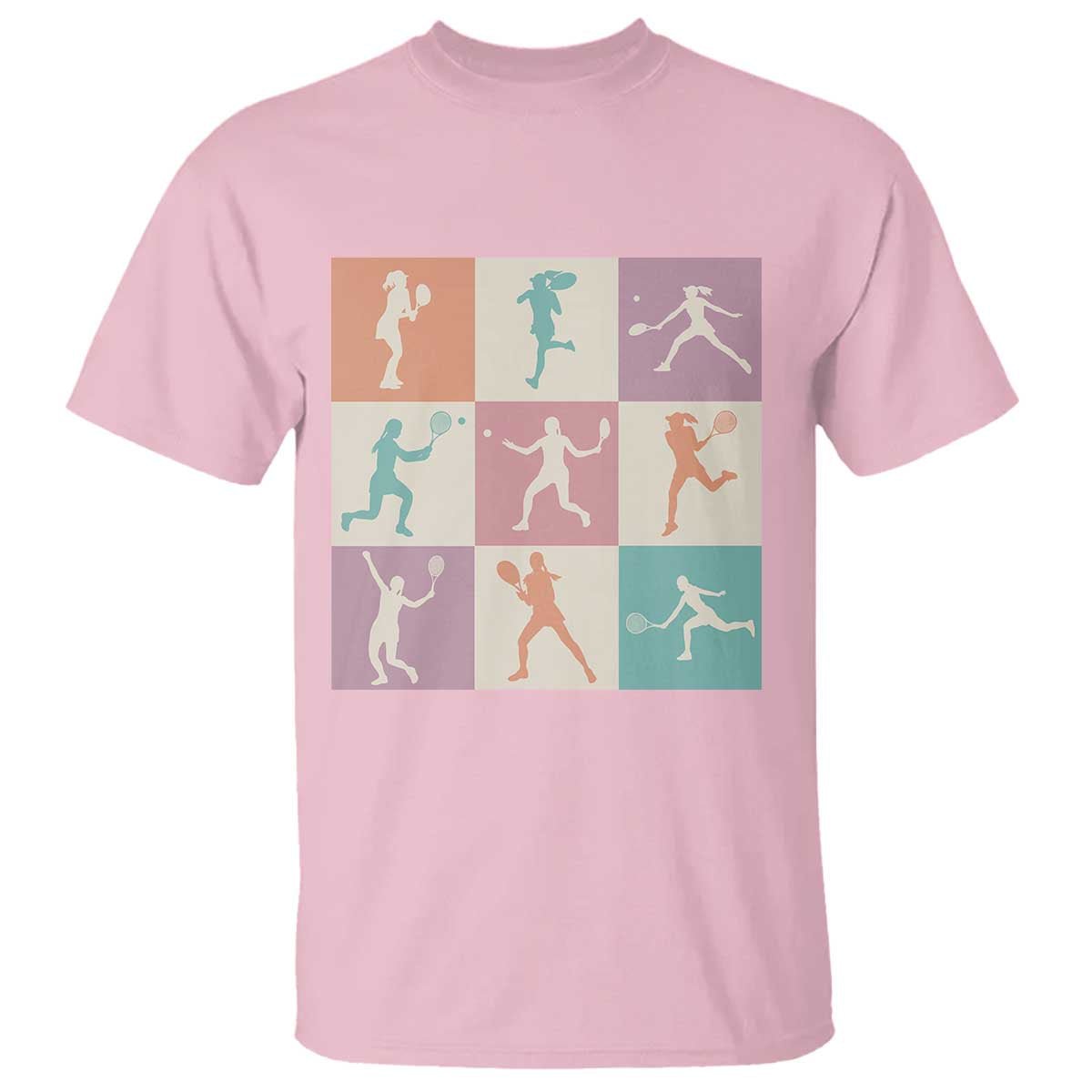 Tennis Lover Colorful Pastel Grid Sports Fan Gift T Shirt - Wonder Print Shop