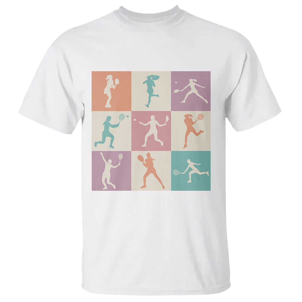 Tennis Lover Colorful Pastel Grid Sports Fan Gift T Shirt - Wonder Print Shop